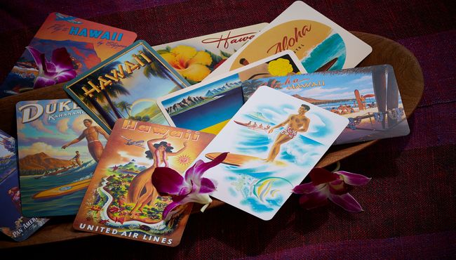 Various travel pamphlets and brochures for Hawaii.