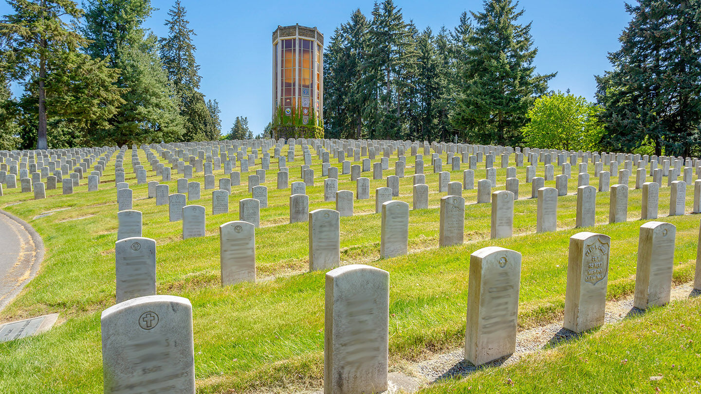 Veterans cemetery at Evergreen Washelli Funeral Home & Cemetery