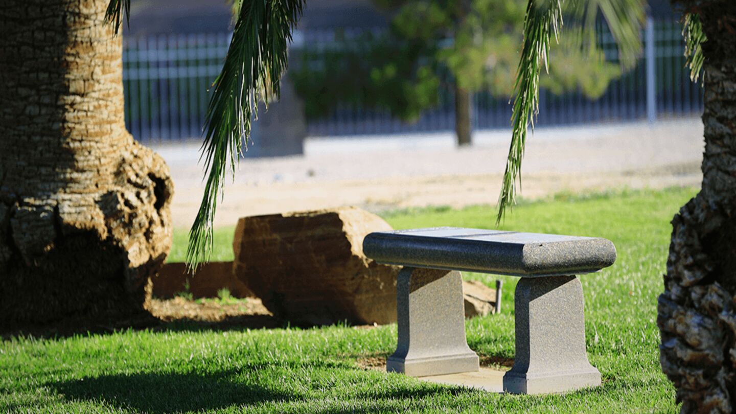 Custom bench at Palm Northwest Mortuary & Cemetery