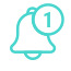 notification icon with bell alert