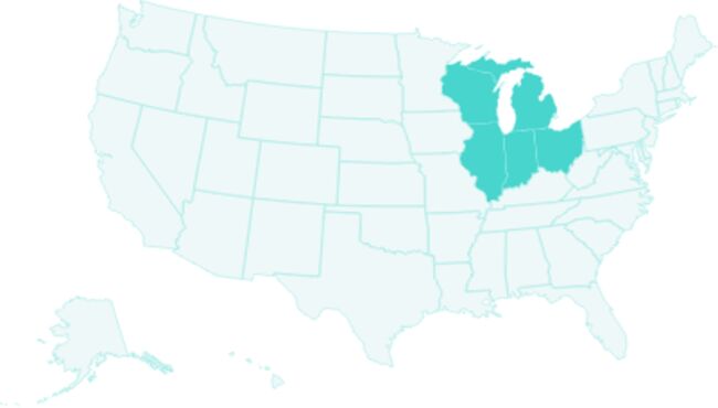 east north central region map