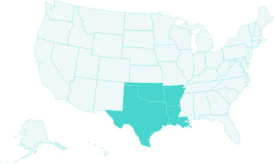 west south central region map
