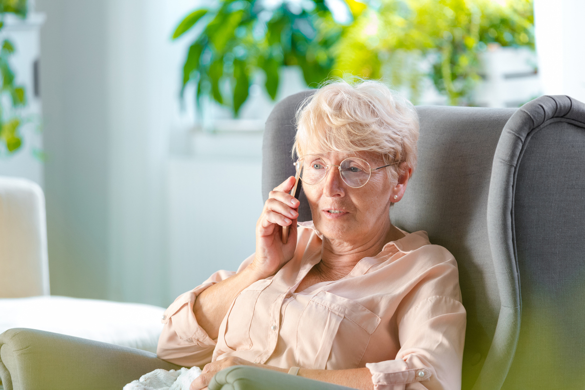 senior woman talking on phone