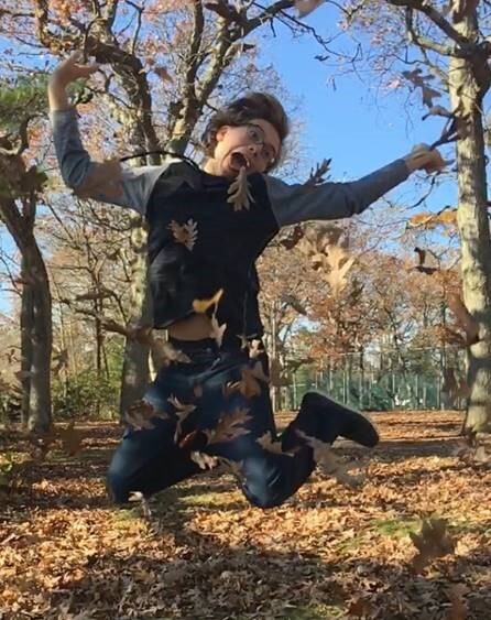 Luke Bautista jumping with joy
