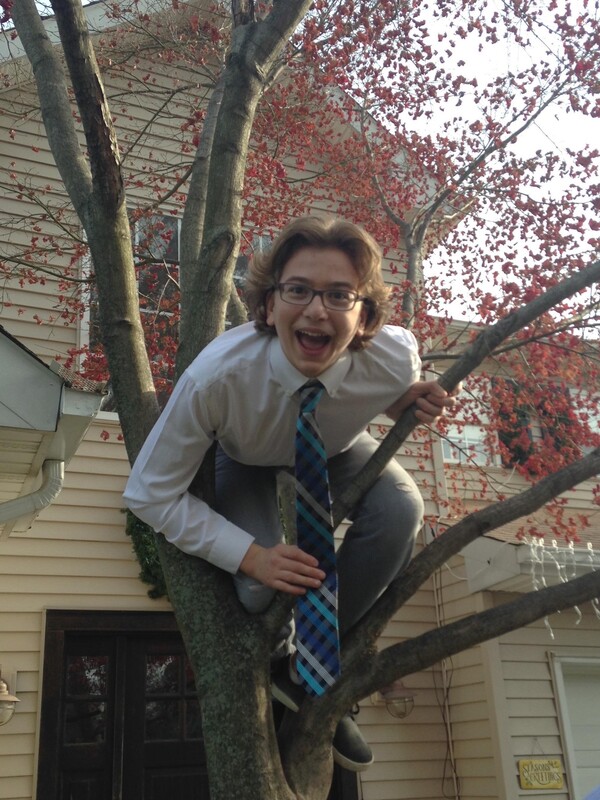 Luke Bautista in a tree