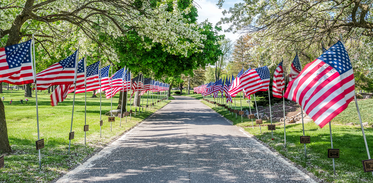 Veterans section at Ottawa Hills Memorial Park