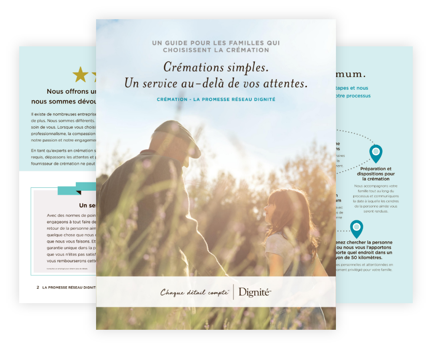 French consumer cremation guide promo - pencil